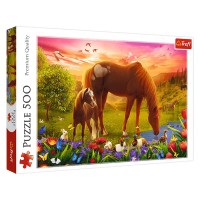 Пазли Trefl 500 елементів Коні в лузі