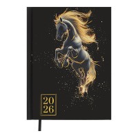 Щоденник датований А5 2026 HORSE чорний